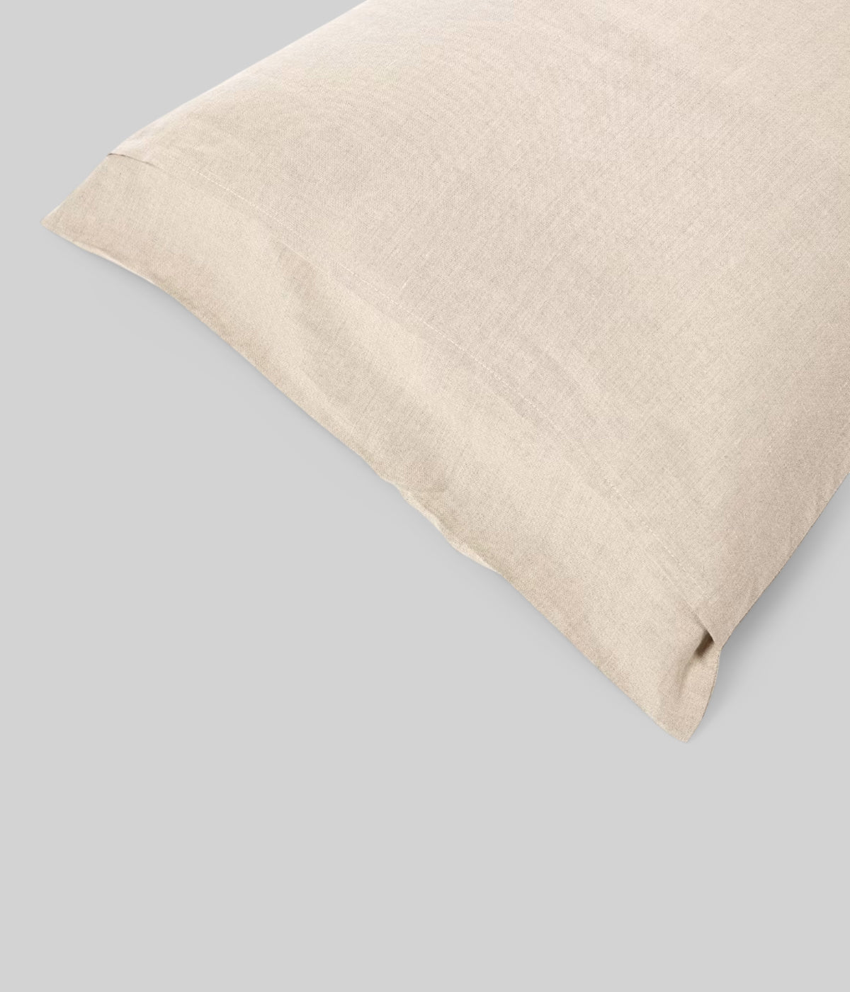Pillow sham in flax tone woven in Meulebeke Belgium