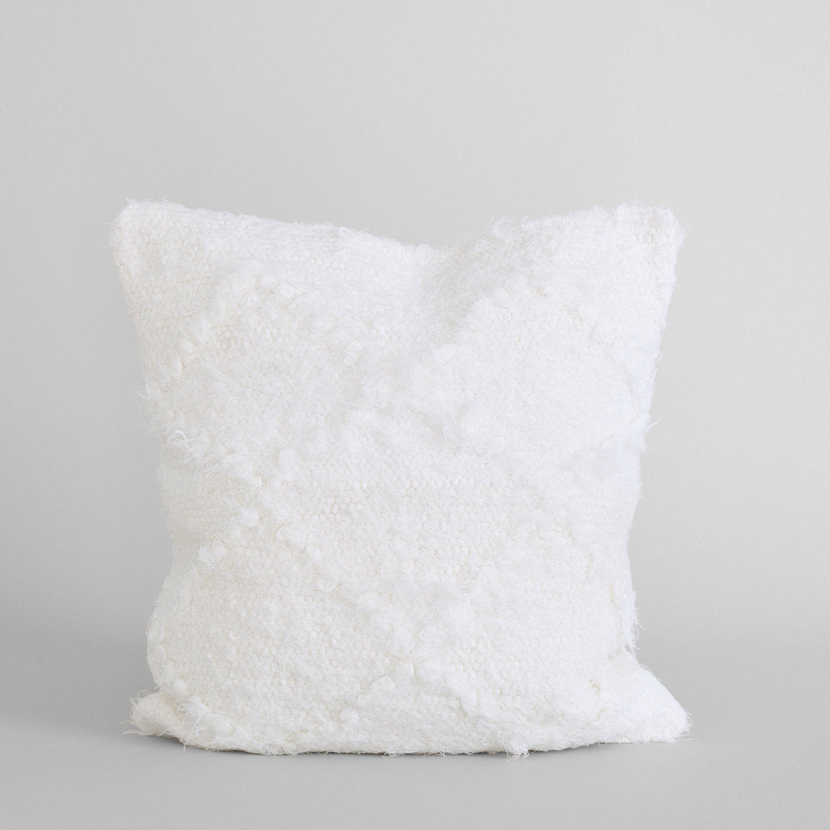 Upcycled Linen Pillow in White, 24 x 24 - Bloomist