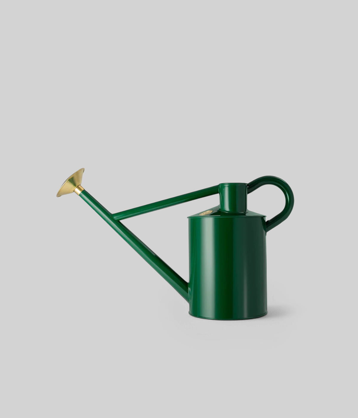 Haws Green metal watering can with coarse spray rose and wide spout for easy watering of garden beds