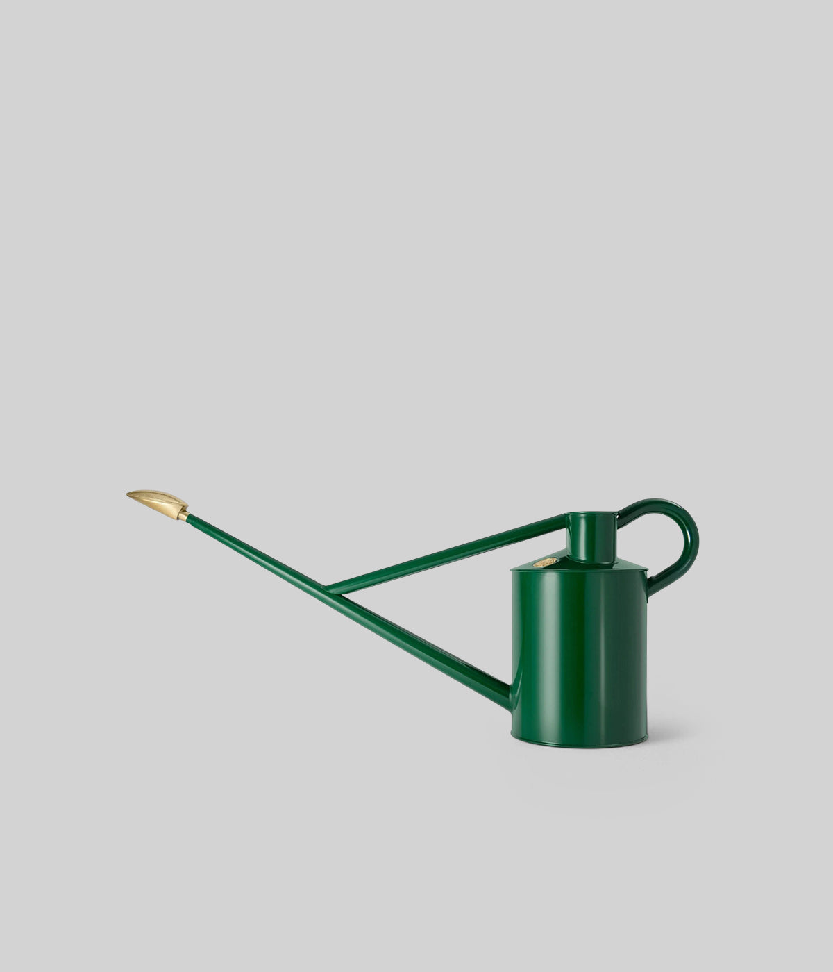 Haws Green metal watering can with long spout and fine rose for garden beds and outdoor plants
