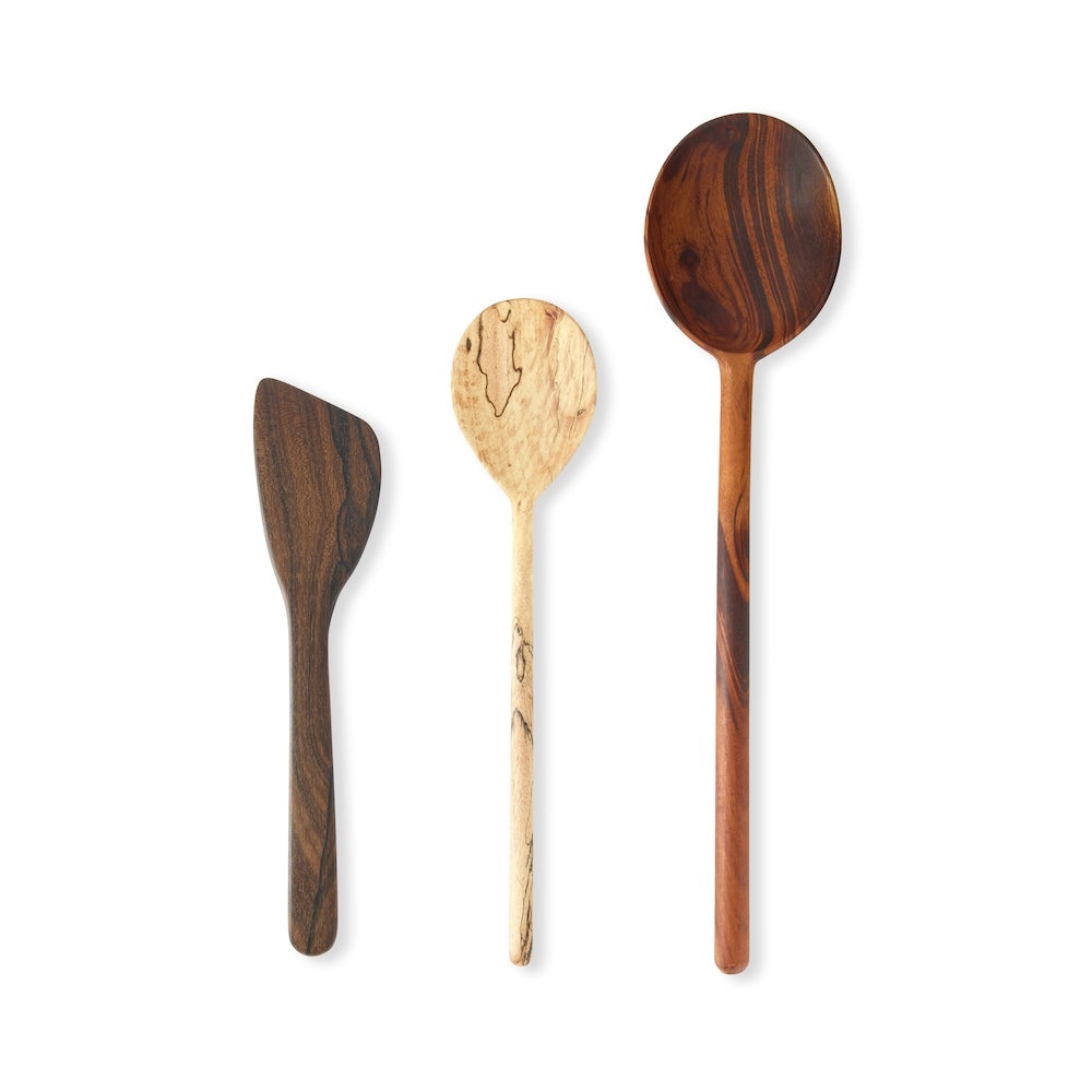 Handcarved Wooden Kitchen Utensil Set made from sustainably sourced hardwood in Guatemala