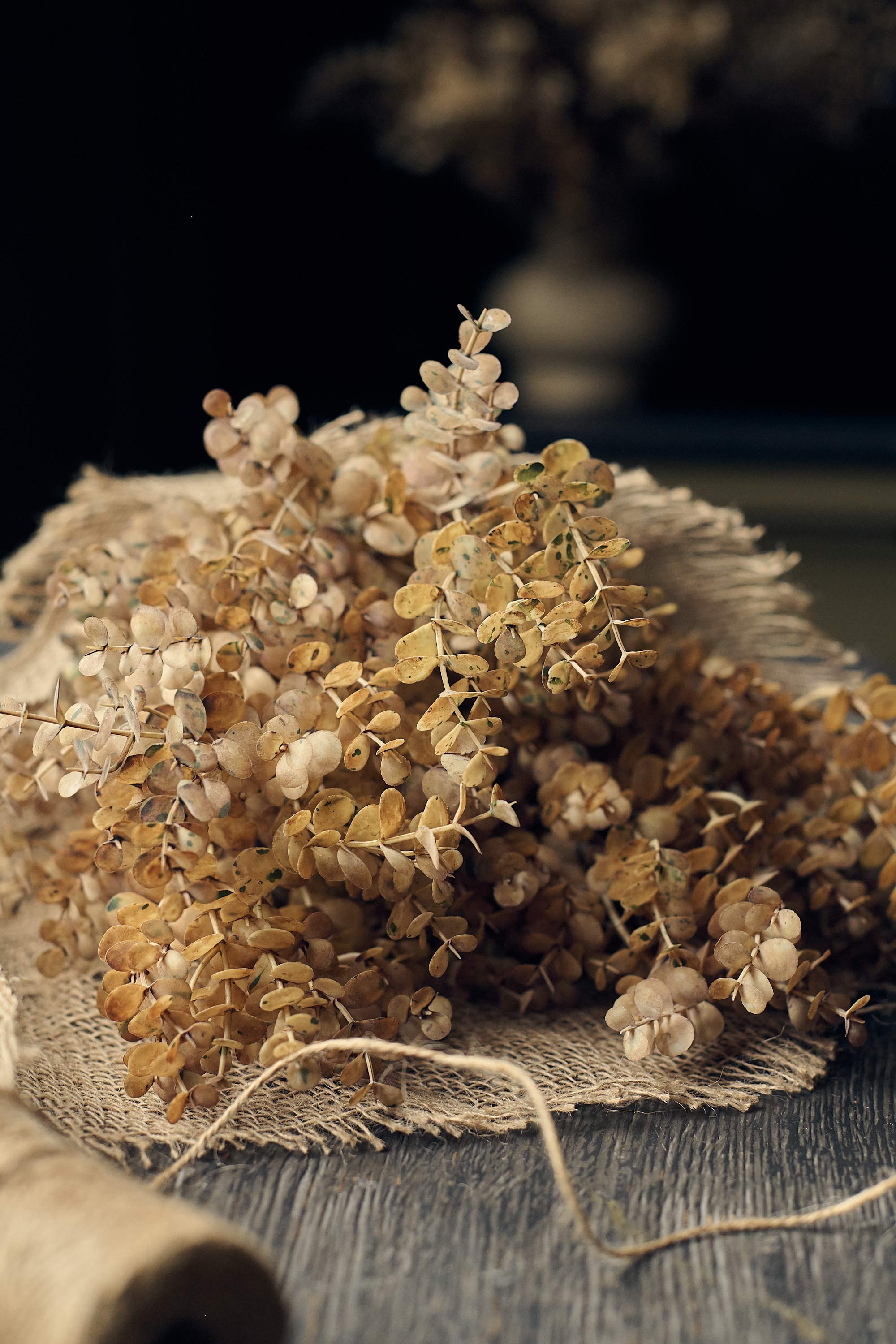 Natural-looking faux eucalyptus texture in desert-inspired neutral tones