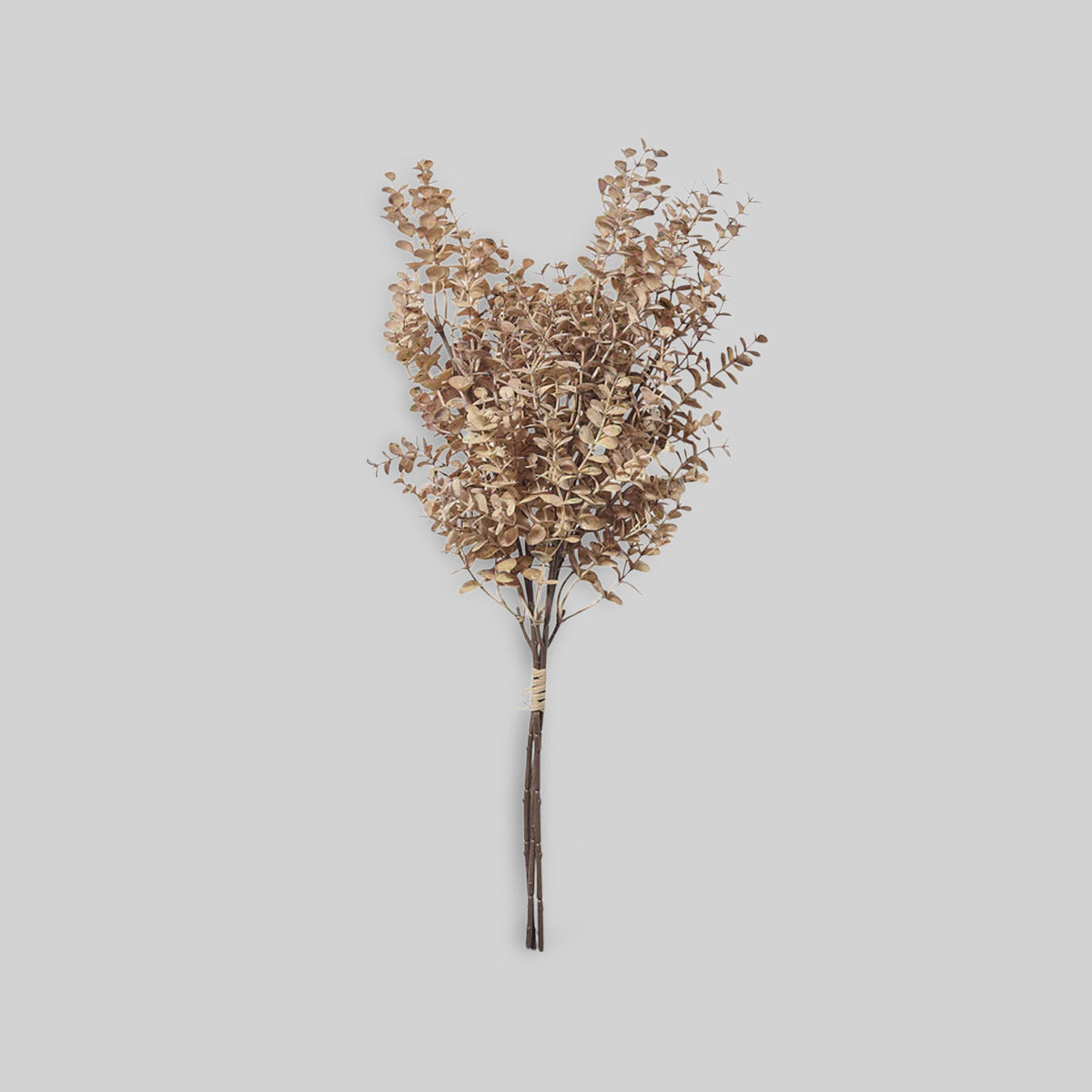 Faux eucalyptus bunch with hand-painted fabric leaves and resin stems