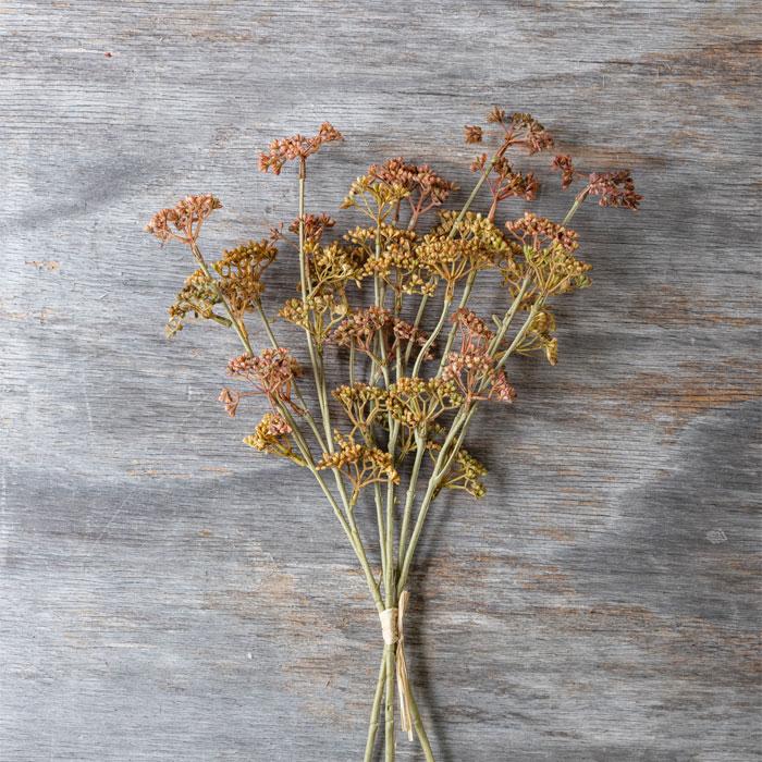 Textural faux meadow stem with soft warm hues for interior décor