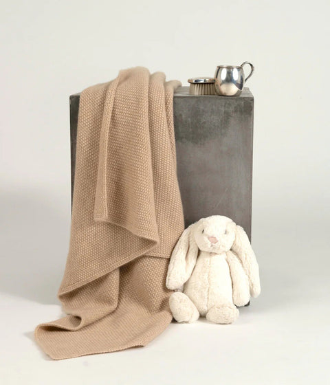 solid beige cashmere baby blanket