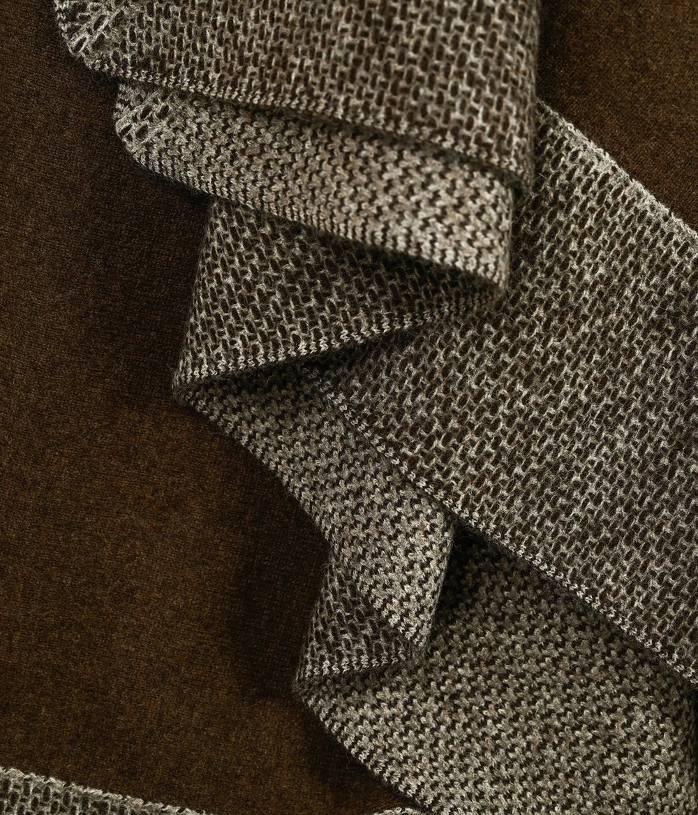 brown throw showcasing natural mocha and platinum tones