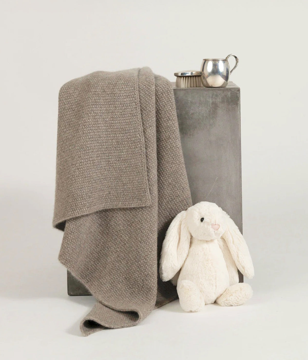 platinum yak baby blanket pique knit