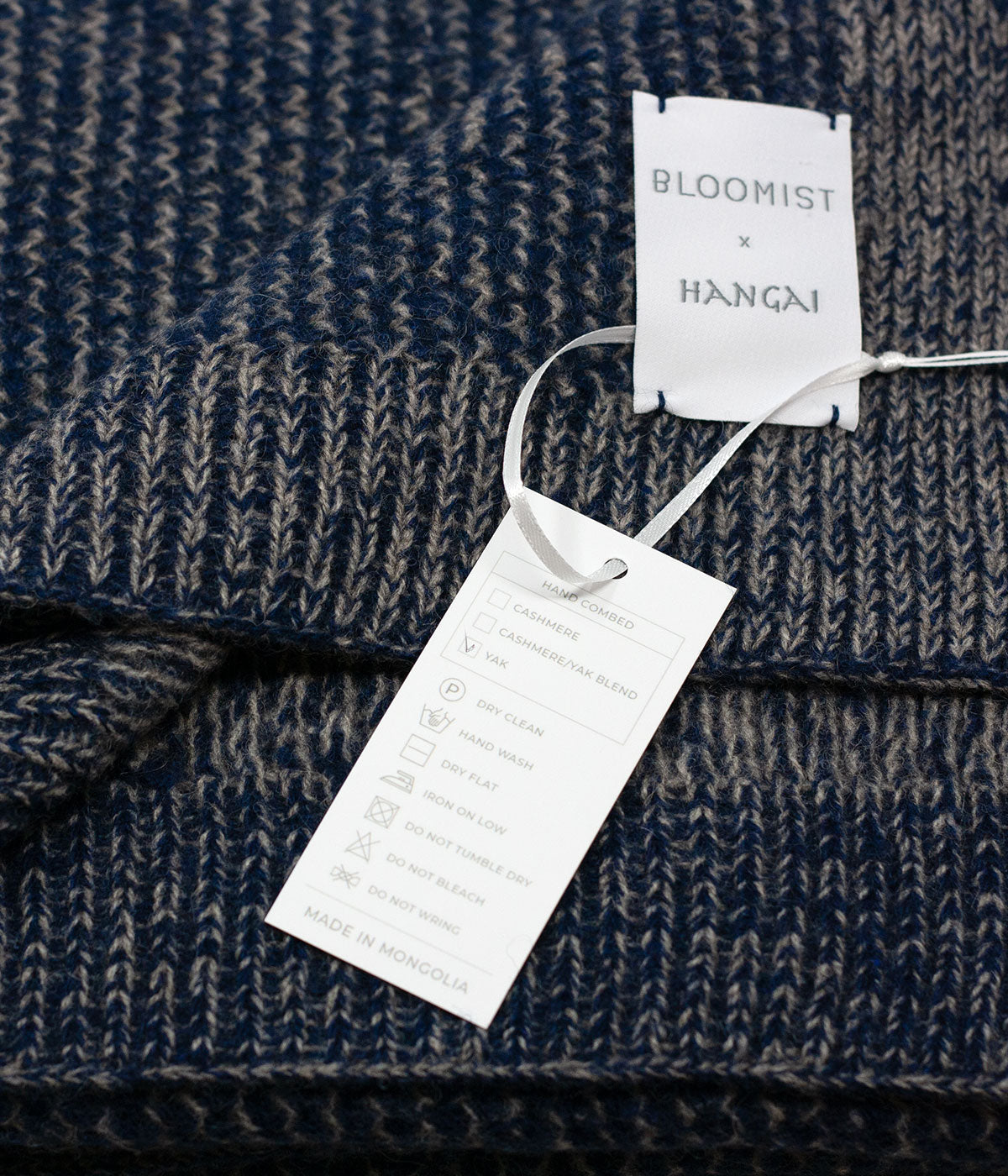 Cobalt Knit Yak Down Throw