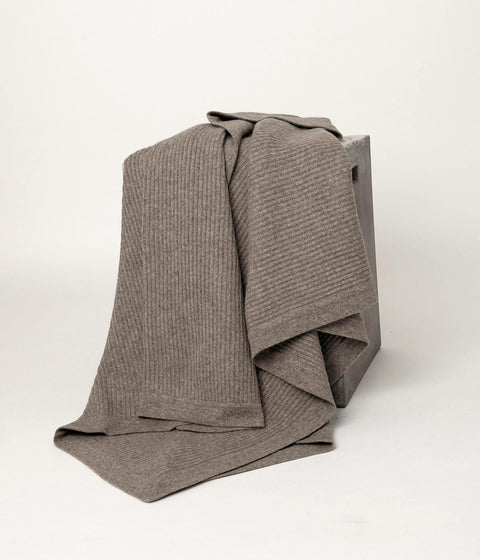 Handwoven yak throw blanket in platinum with a luxurious texture and soft finish