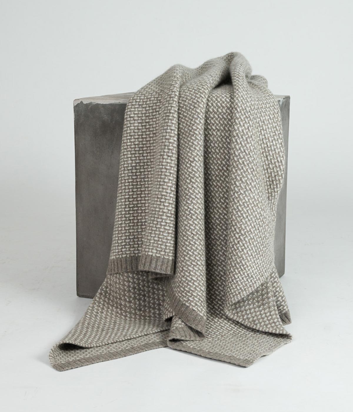 White Cashmere and Platinum Yak Taiga Throw sustainably crafted from Mongolia