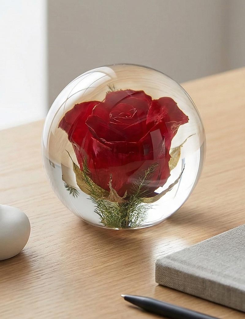Rose Botanical Paperweight