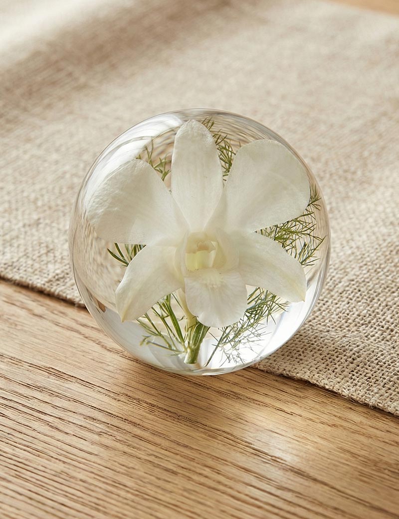 Orchid Botanical Paperweight
