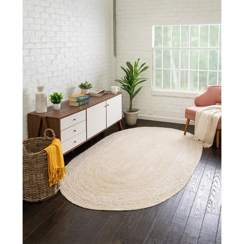 Dhaka braided jute hand woven rug - Bloomist