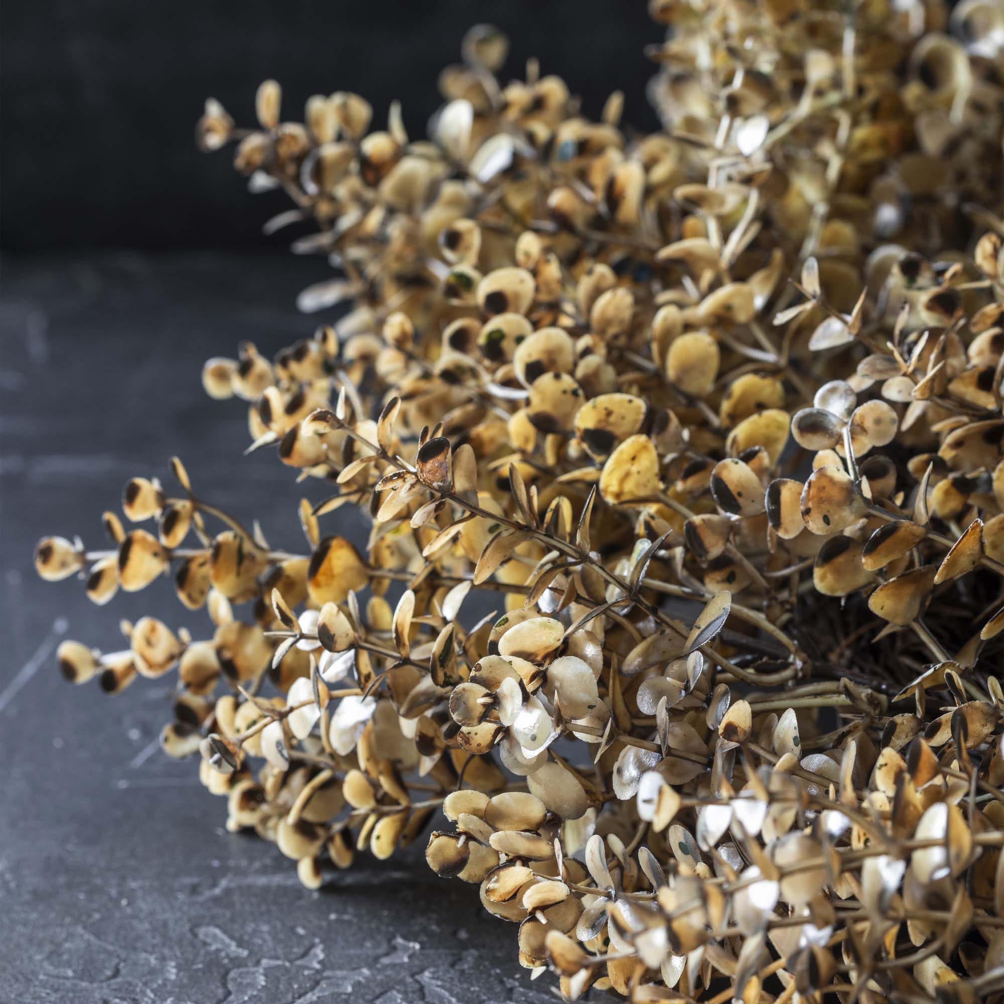 Faux eucalyptus wall wreath with realistic foliage for home or seasonal styling