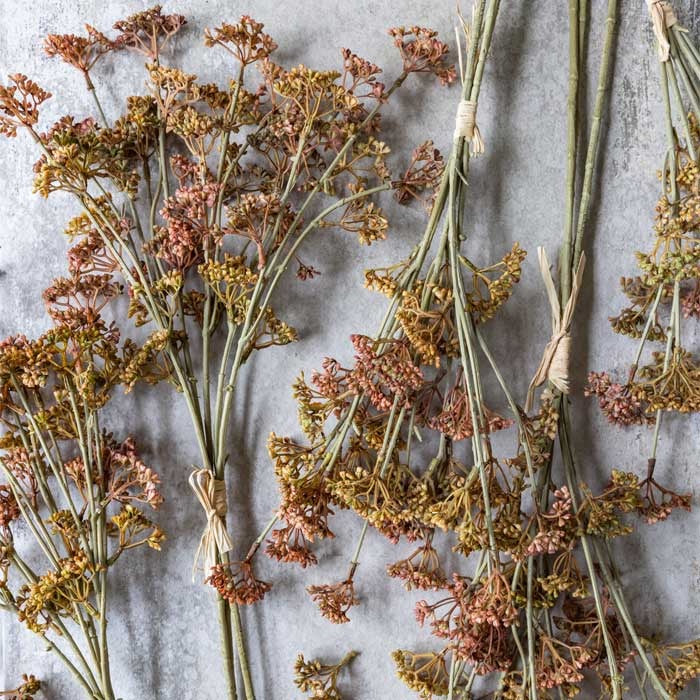 Faux botanical stems with soft plumes and natural texture