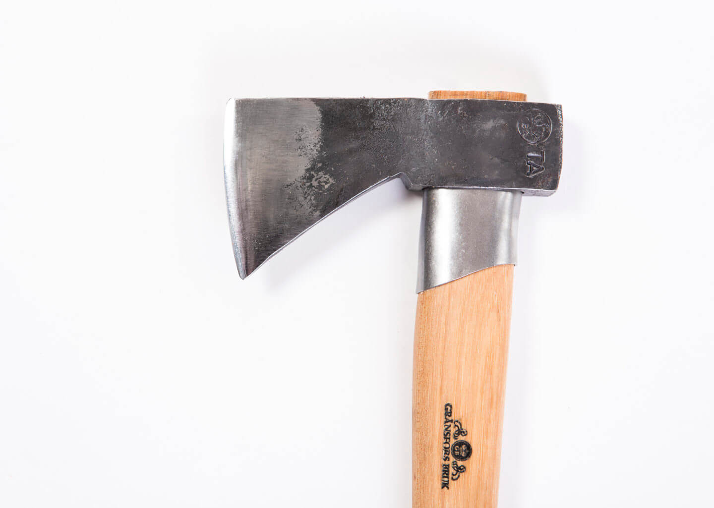 Lightweight outdoor axe with a protective steel collar