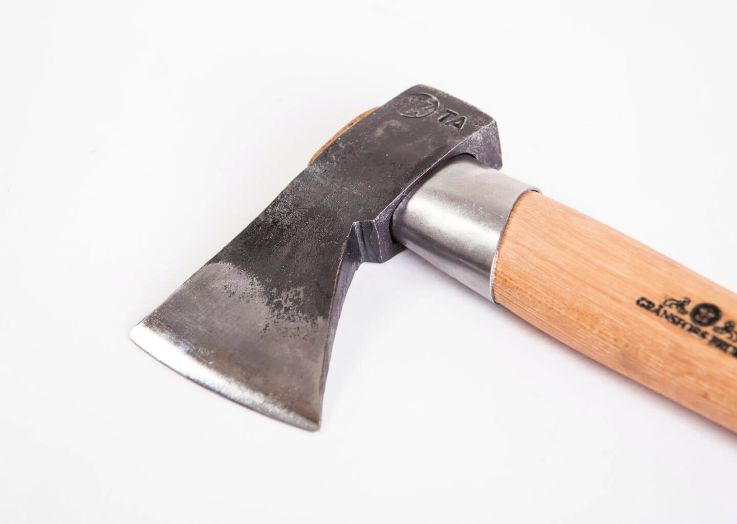 Gränsfors Bruk outdoor axe with hickory handle and steel collar