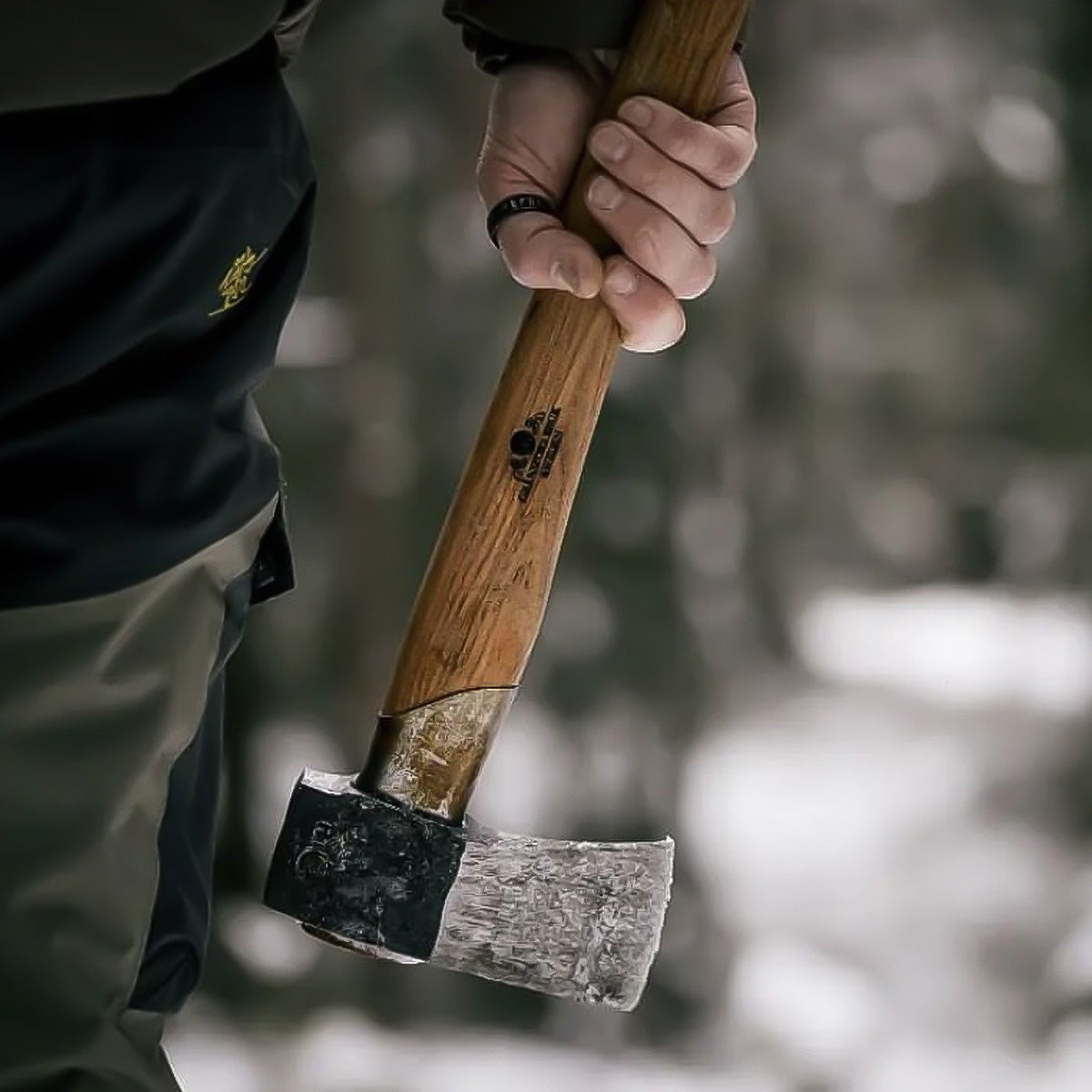 Man Holding Gransfors Large Splitting Axe