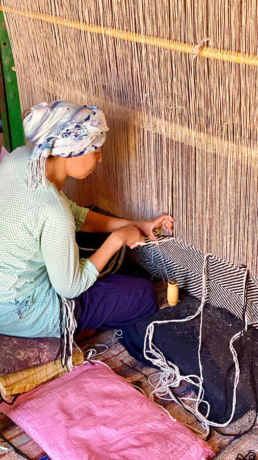Textural Black White Rug