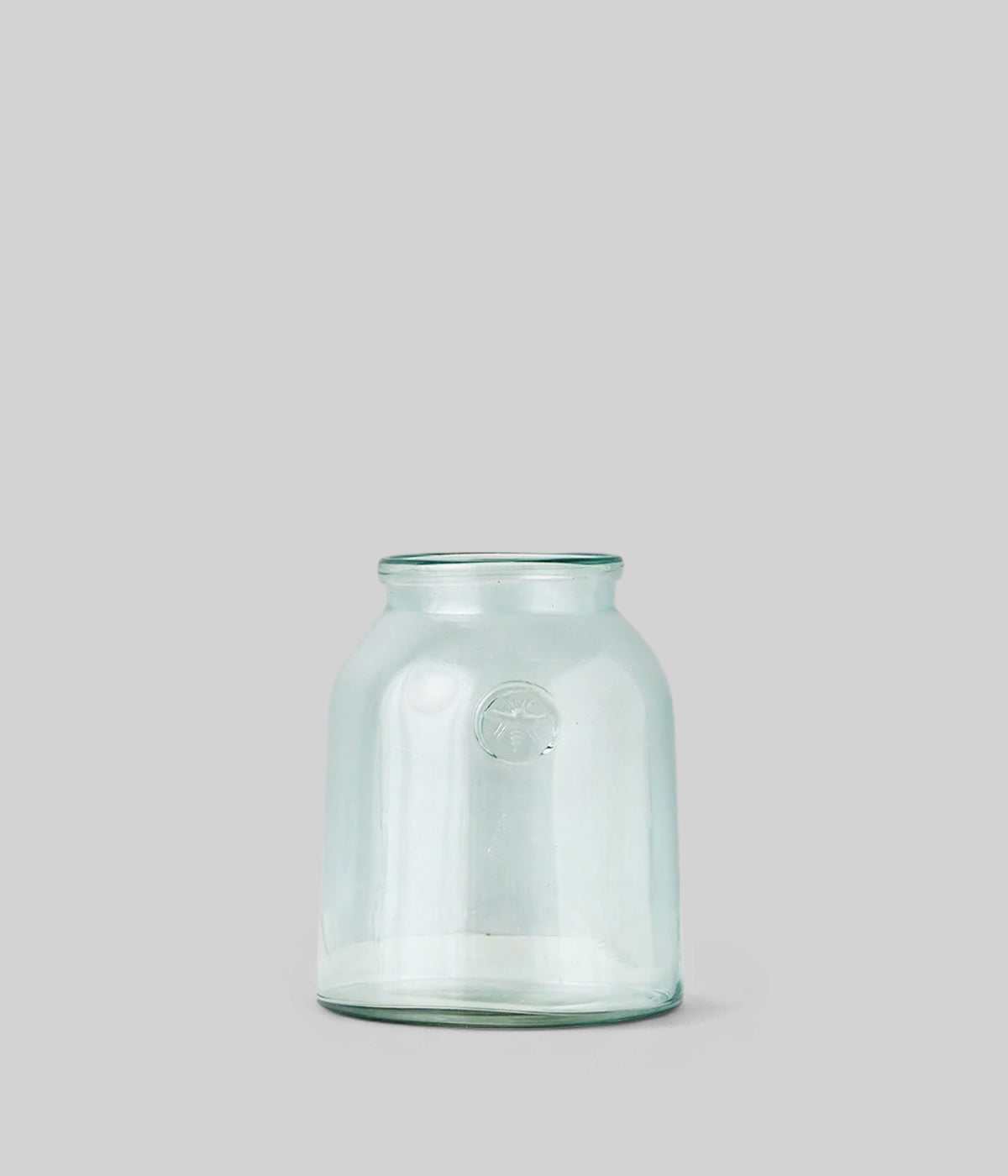 French-inspired medium glass vase with tiny bubbles and old-world design