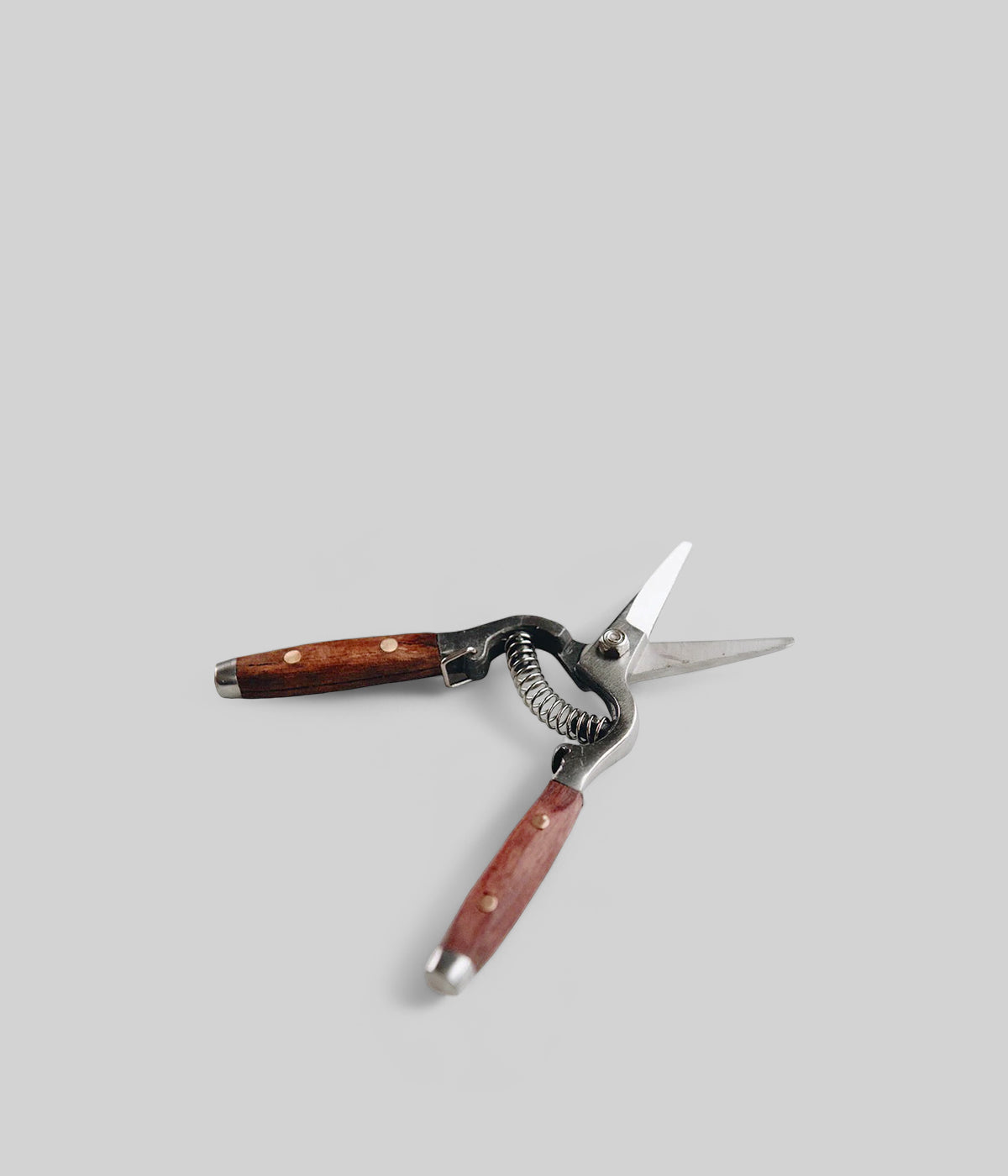 Stainless Steel Garden Pruners with redwood handles and drop-forged blades