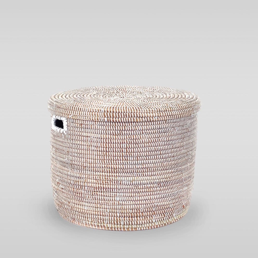 Lidded Senegalese Basket, Low - Bloomist