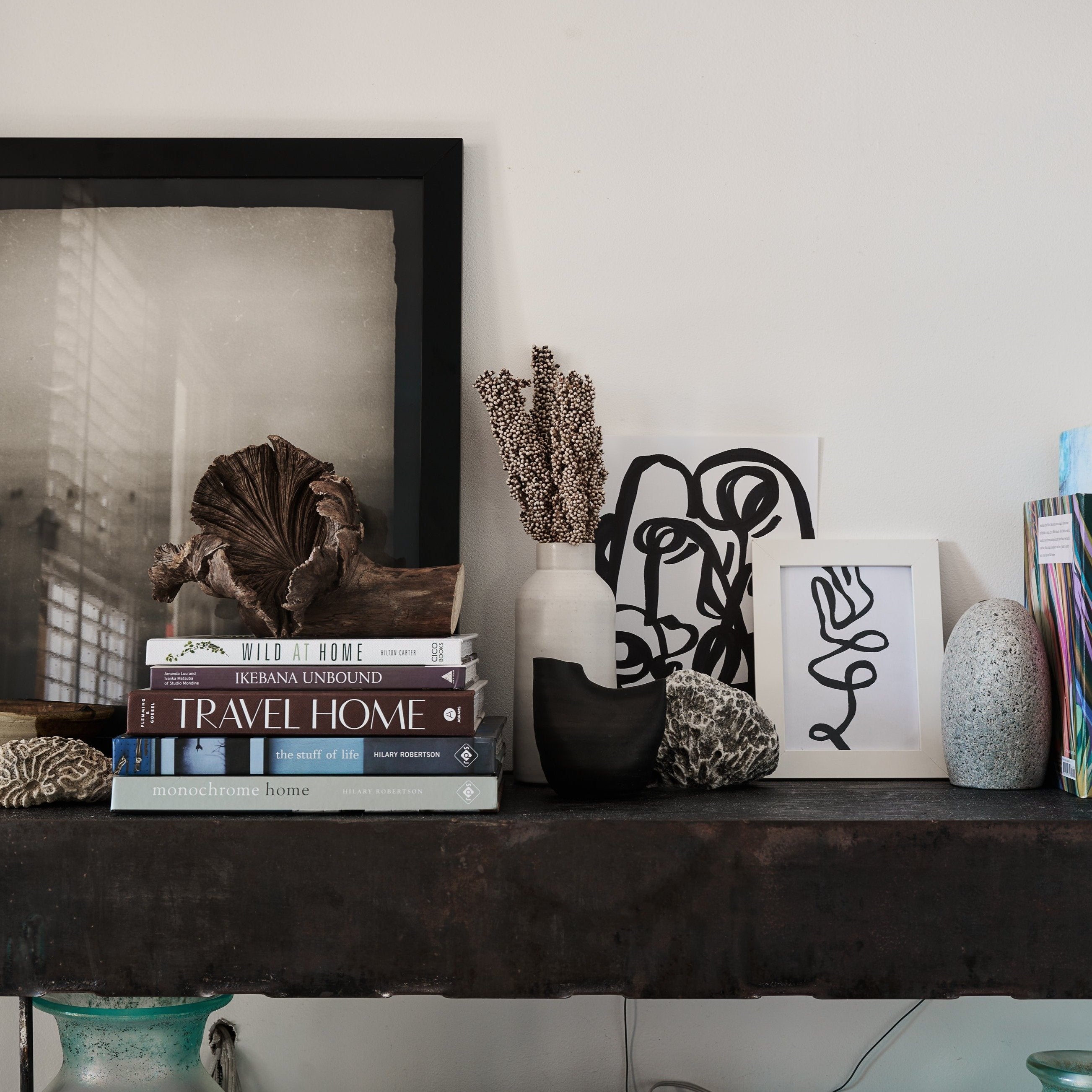 Home decor book featuring styled interiors, collections, and natural materials