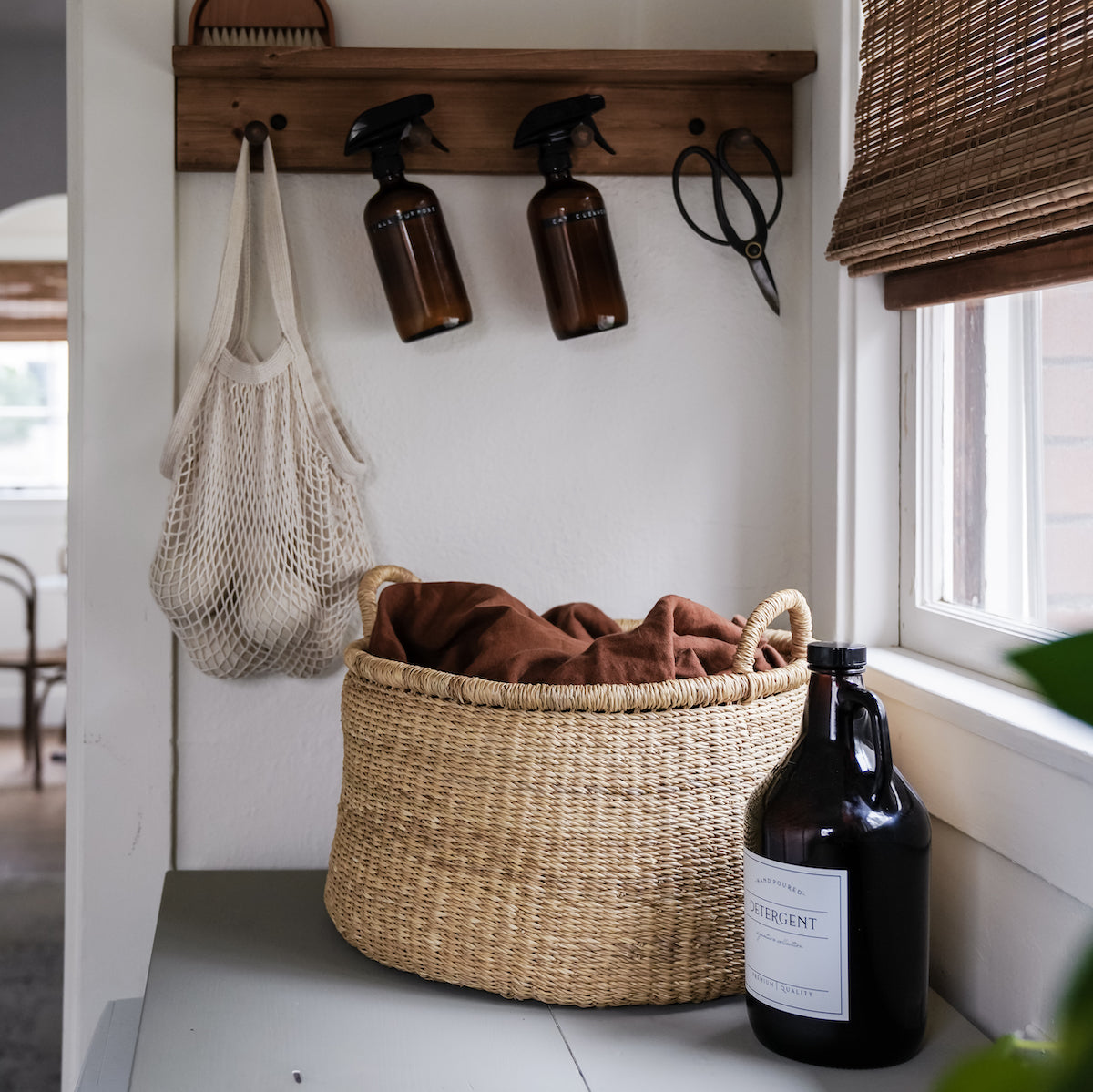 Natural Woven Grass Floor Basket - Bloomist
