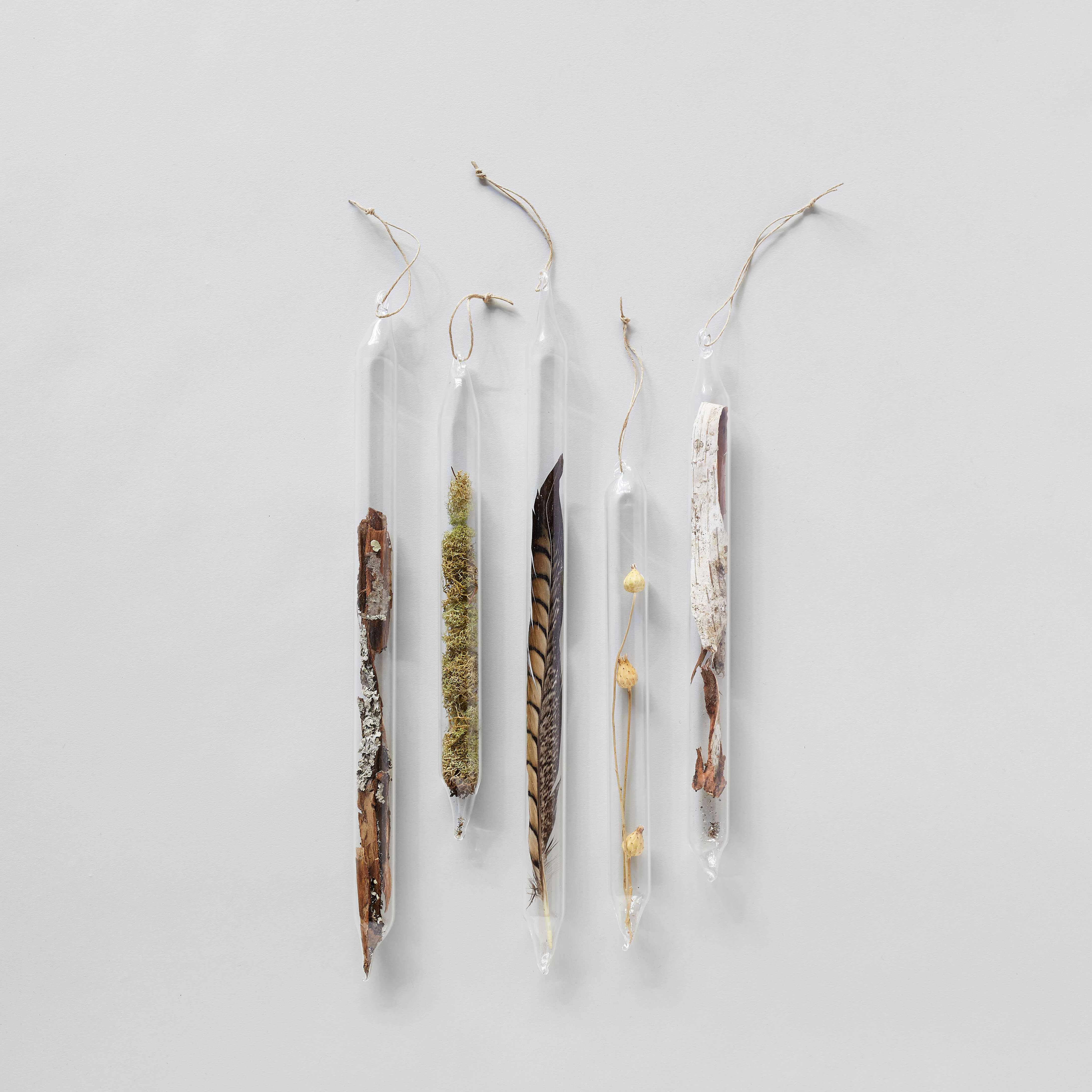 Glass encapsulation hand-blown with foraged natural elements by LBK Studio
